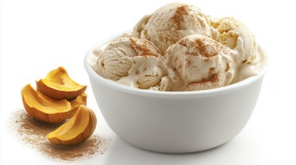 Creamy Pumpkin Spice Ice Cream Dessert in White Bowl