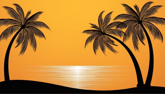 silhouette palm tree