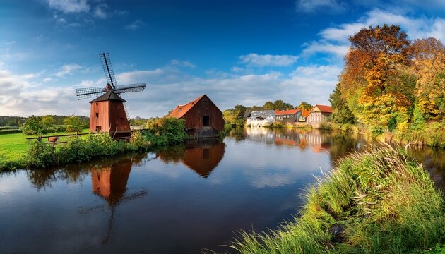 the river mulde at the ship mill hofgen near grimma