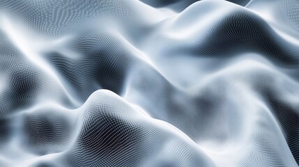 Dotted waves flow smoothly over an abstract landscape, creating a soft, textured surface with gradient hues for artistic effect.