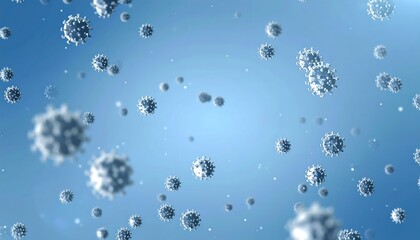 Microscopic virus particles in motion