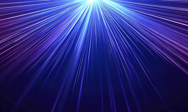 Blue and purple light rays speeding in a motion background vector presentation design.