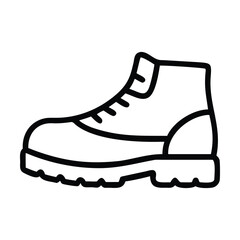 Hiking boot vector icon filled flat sign for mobile concept 