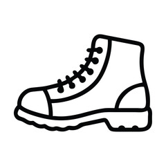 Hiking boot vector icon filled flat sign for mobile concept 