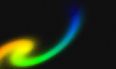 Sweep bright with yellow and green fading into blue on a dark speckled field