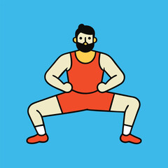 bulgarian split squat cartoon art