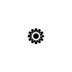 Gear Icon with Black Circle Inside Representing Core System Control and Central Mechanism