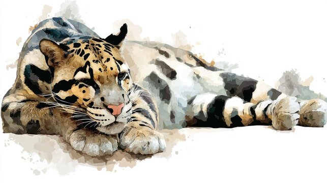 Relaxed clouded leopard