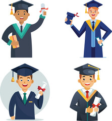 2026  Graduate Party Invitation Template with String Lights. For invitation, banner, poster, postcard. Vector illustration.
