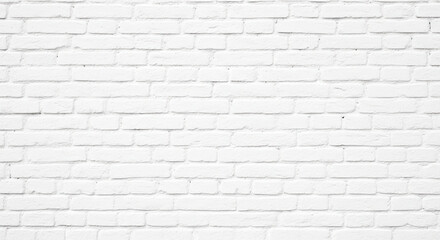 Clean White Brick Wall Texture Background for Design