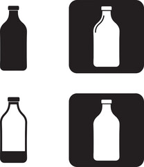 Minimalist bottle icons in black and white for various applications and design projects