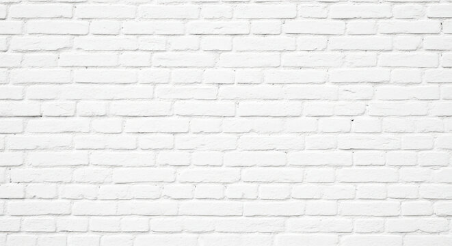 Fototapeta Clean White Brick Wall Texture Background for Design