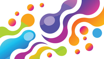 Colorful abstract illustration featuring rounded shapes and fluid gradient transitions design art