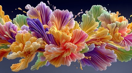 Multicolor abstract waves with splash effect high resolution image