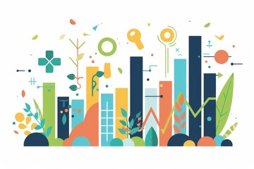 Obraz premium Colorful eco-inspired urban landscape