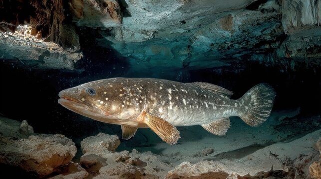 Fish in underwater cave