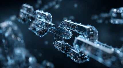 Fototapeta premium Conceptual visualization of blockchain and secure transaction in digital space