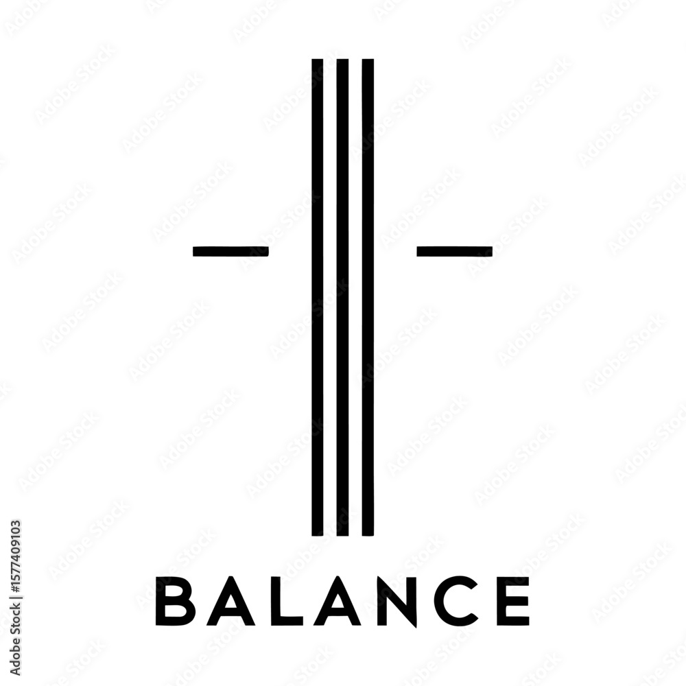 Poster minimalist black vertical line with subtle text element for design