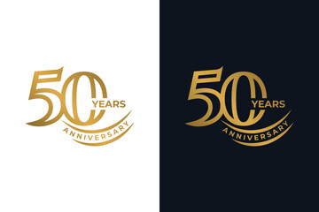 Stylish Golden 50th Anniversary Celebration Design