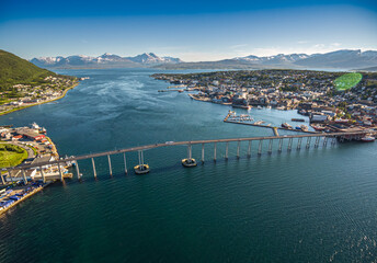 Fototapeta premium Bridge of city Tromso, Norway