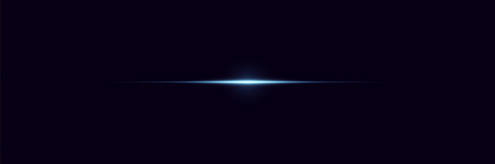 Glowing horizontal lines of light, laser flash. 