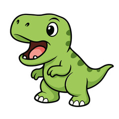 Cute T Rex Cartoon Mascot Tyrannosaurus Illustrations