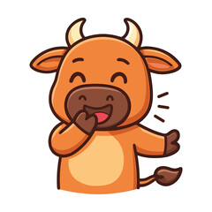 Buffalo Smiling Cartoon Bull Mascot Bison Illustrations