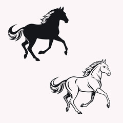  A hours silhouette, line art vector