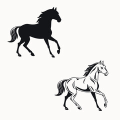  A hours silhouette, line art vector