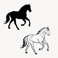  A hours silhouette, line art vector