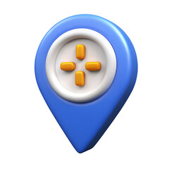 3D Location Pin Navigation Icon Map Pointer GPS Marker App Design Element