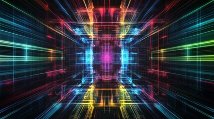 Futuristic Holographic Pattern Background for Technology Concepts