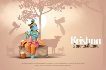 Dahi handi indian festival of lord shree krishna janmashtami. Creative vector illustration design.