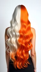 girl hair half white and half yellow