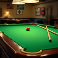 당구대 위에 놓인 당구공a billiard ball on a billiard table