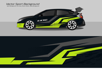 car livery design vector. Graphic abstract stripe racing background designs for wrap EPS 10