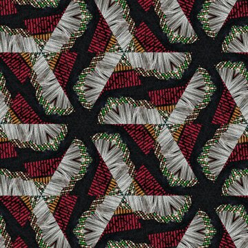 Traditional design with phulkari kalamkari motifs from Pakistan and Indian culture. Geometric ethnic floral pattern for carpet dupatta batik embroidery. Panjabi Digital print as boho Aztec texture art