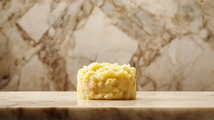 Minimalist Dutch Stamppot Mashed Potatoes on Elegant Marble Background