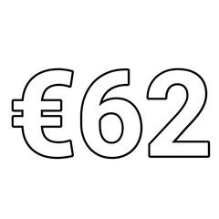 euro sign on a white background €62