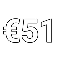 euro sign on a white background €51