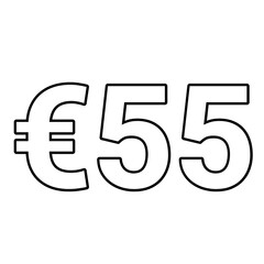 euro sign on a white background €55