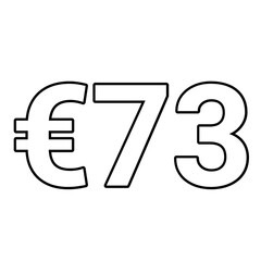 euro sign on a white background €73