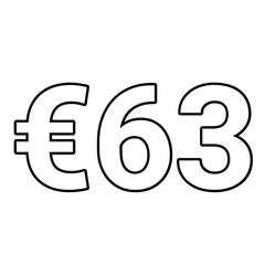 euro sign on a white background €63