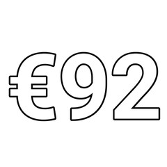 euro sign on a white background €92