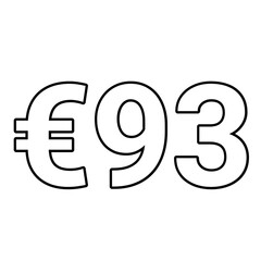 euro sign on a white background €93