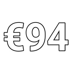 euro sign on a white background €94