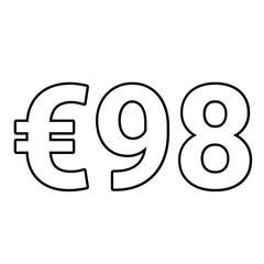 euro sign on a white background €98