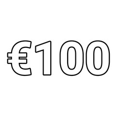 euro sign on a white background €100