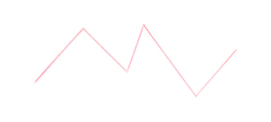 Pink ink pen line, underline, isolated on transparent background. Simple ink pen scribble effect. Suitable for business and school presentation design.