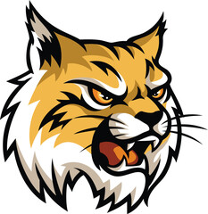 Head of Aggressive Bobcat Sport Team Mascot